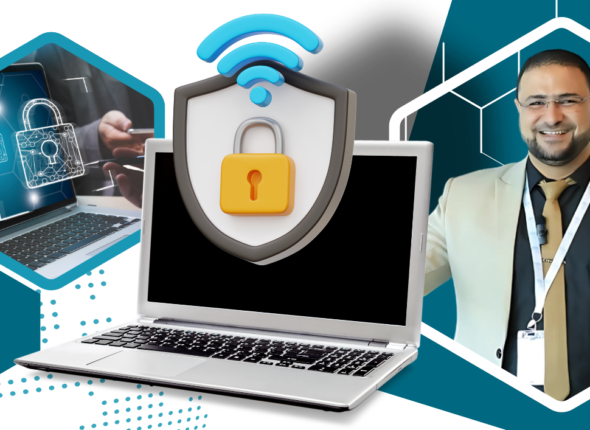 Teal and White Modern Cyber Security Service Facebook Ad